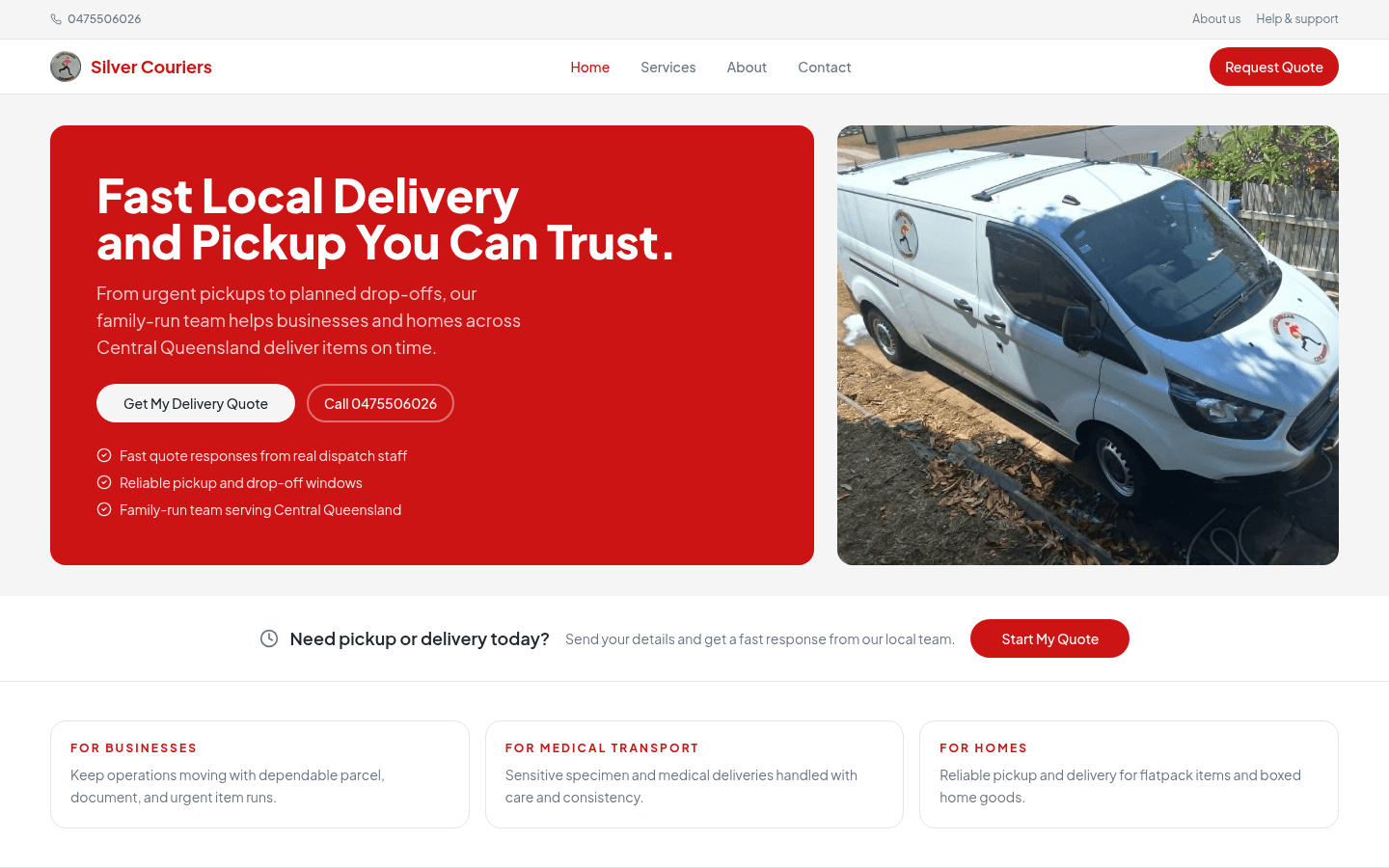 Silver Couriers website