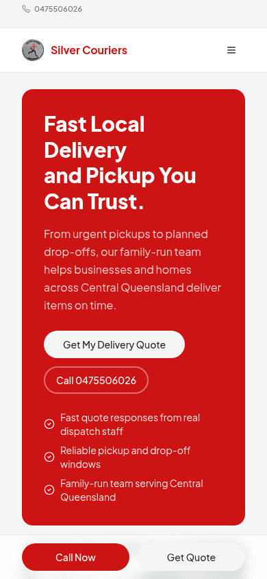 Silver Couriers website